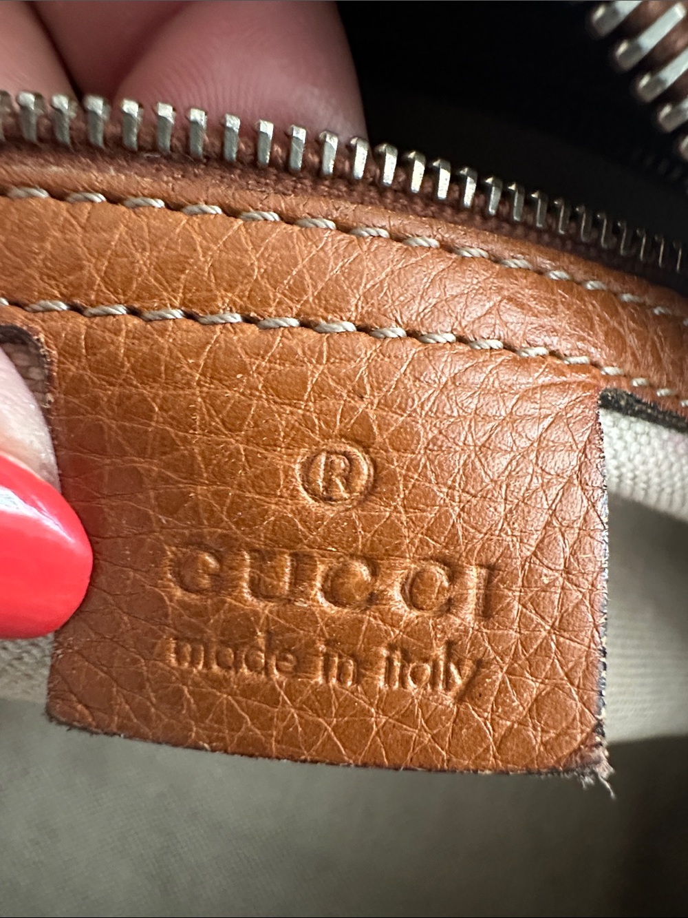 Gucci Boston Tan Leather Shoulder Bag with Green & Red Center Stripe crossbody - Picture 8 of 10